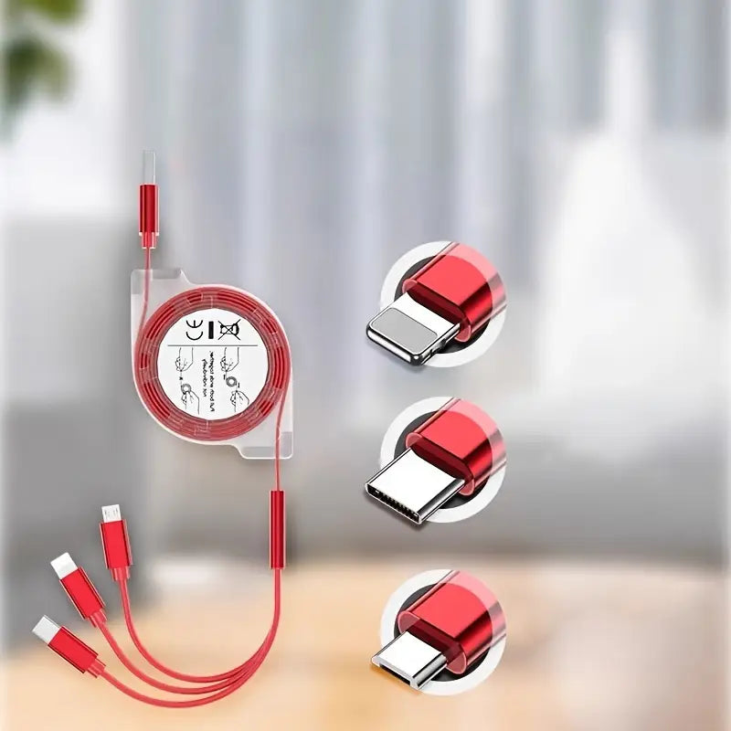 3-in-1 Retractable Fast Charging Cable - Multi-Device