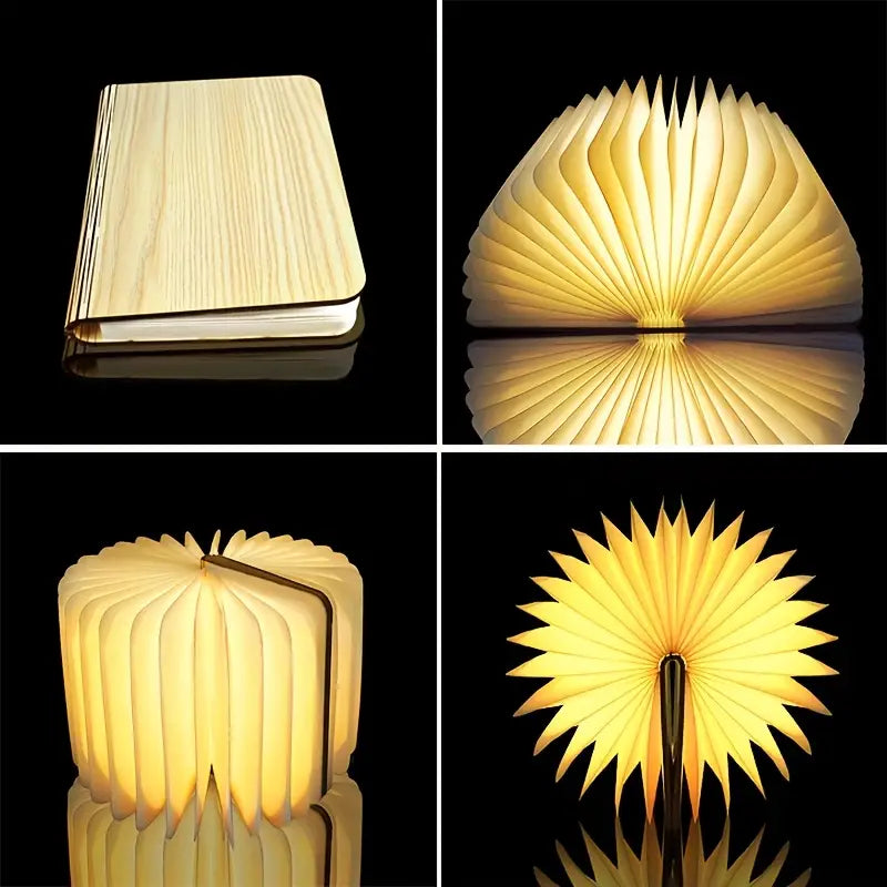 LED Rechargeable Wooden Book Lamp