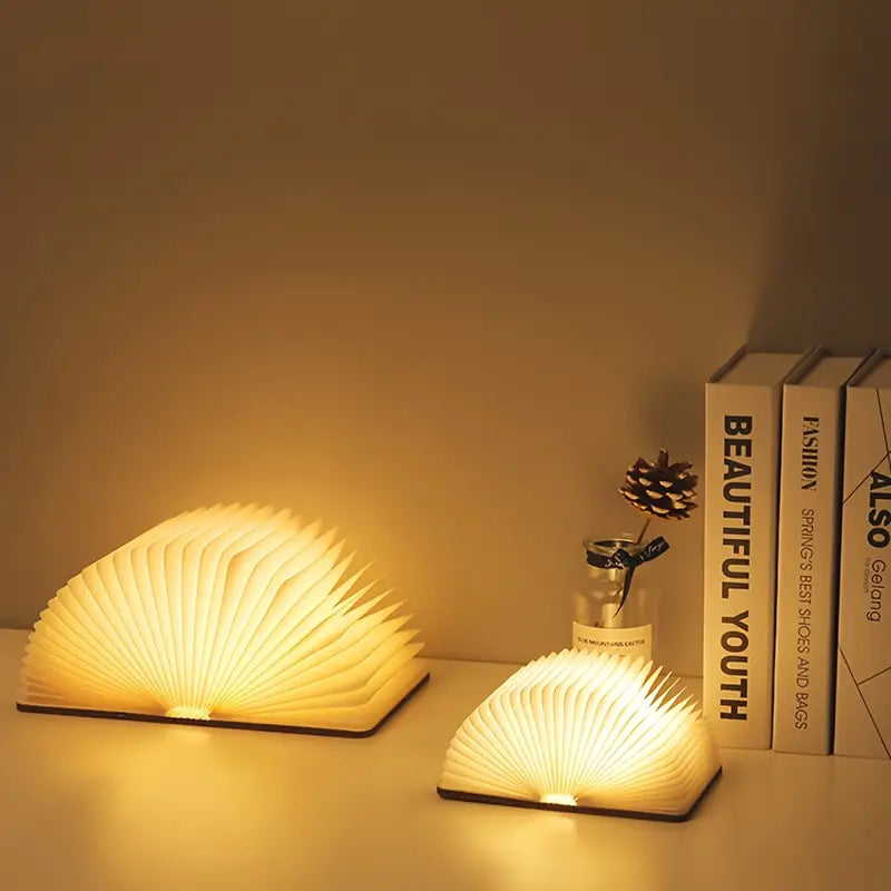 LED Rechargeable Wooden Book Lamp