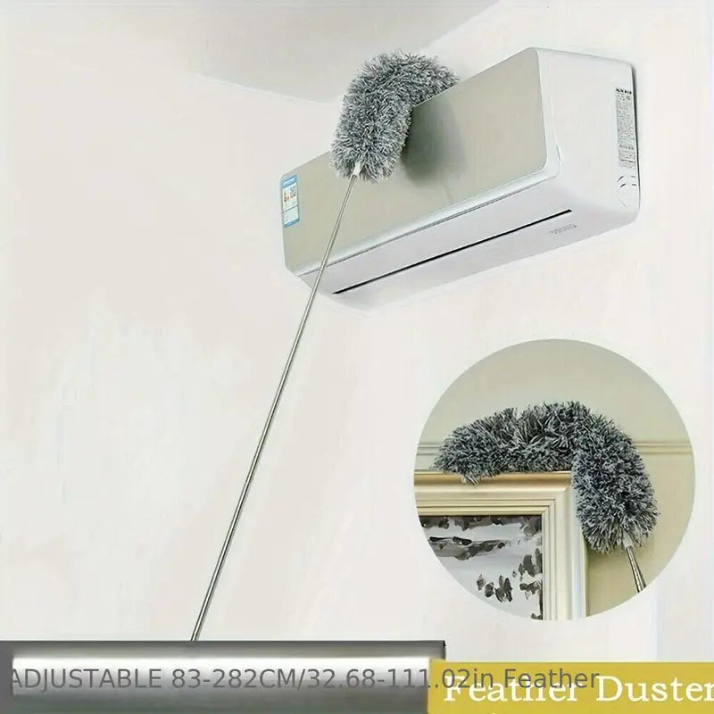 1pc Extendable Microfiber Duster Stainless Steel Pole