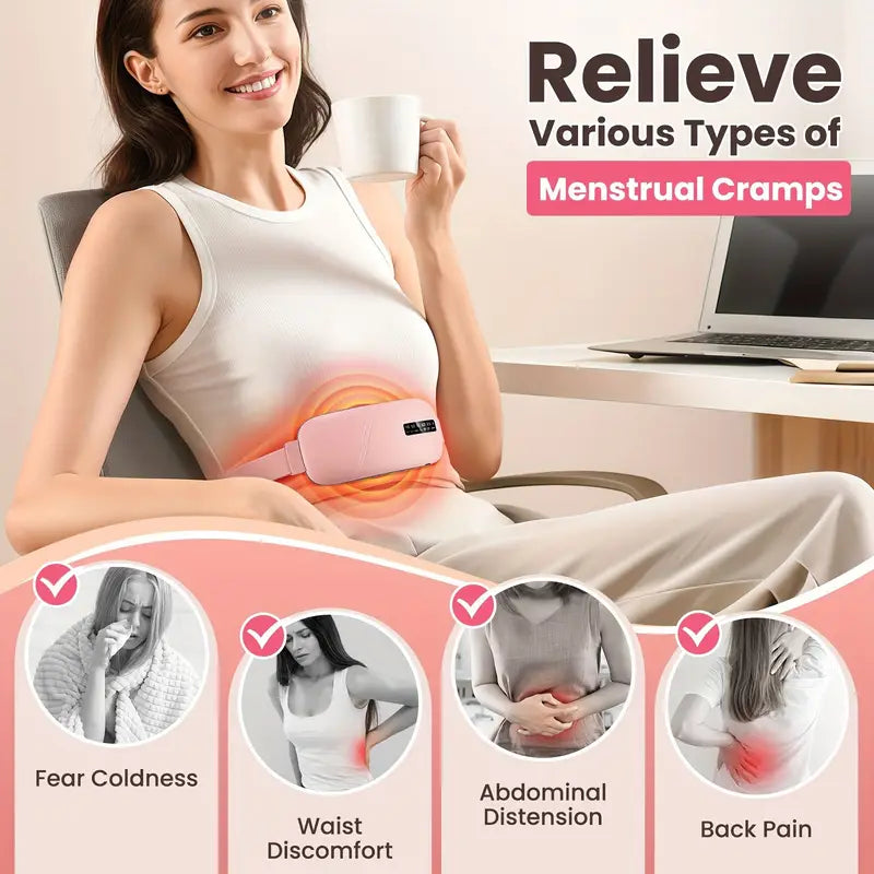 Smart Cramp Relief Belt – Heat & Massage Therapy for Period Pain